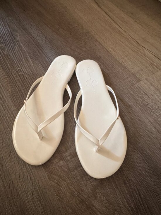 Jessica Simpson Shoes - Jessica Simpson White thin flip flops size 9